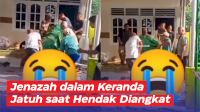 VIDEO: Detik-detik Jenazah dalam Keranda Jatuh saat Hendak Diangkat, Keluarga Teriak Histeris