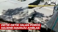 VIDEO: Detik-detik Jalan Poros Majene-Mamuju Amblas