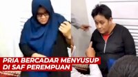 VIDEO: Viral, Pria Bercadar Menyusup di Saf Perempuan