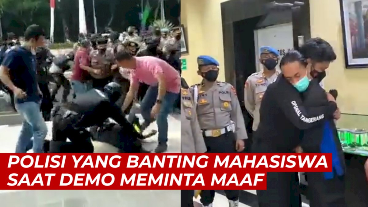 VIDEO: Usai Viral, Polisi yang Banting Mahasiswa Saat Demo Meminta Maaf