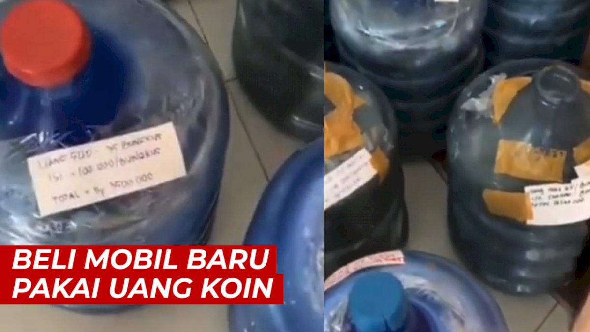 VIDEO: Viral, Pria di Makassar Beli Mobil Baru Pakai Uang Koin