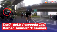 VIDEO: Detik-detik Pesepeda Jadi Korban Jambret di Jalanan