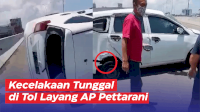 VIDEO: Kecelakaan Tunggal di Tol Layang AP Pettarani