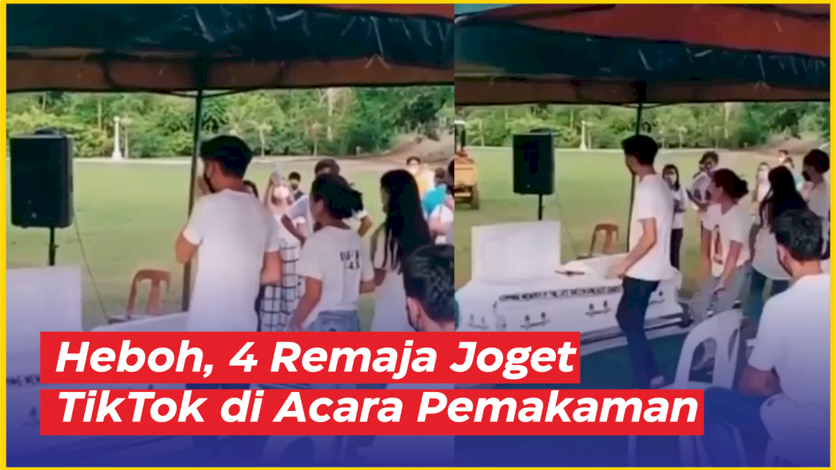 VIDEO: Heboh, 4 Remaja Joget TikTok di Acara Pemakaman