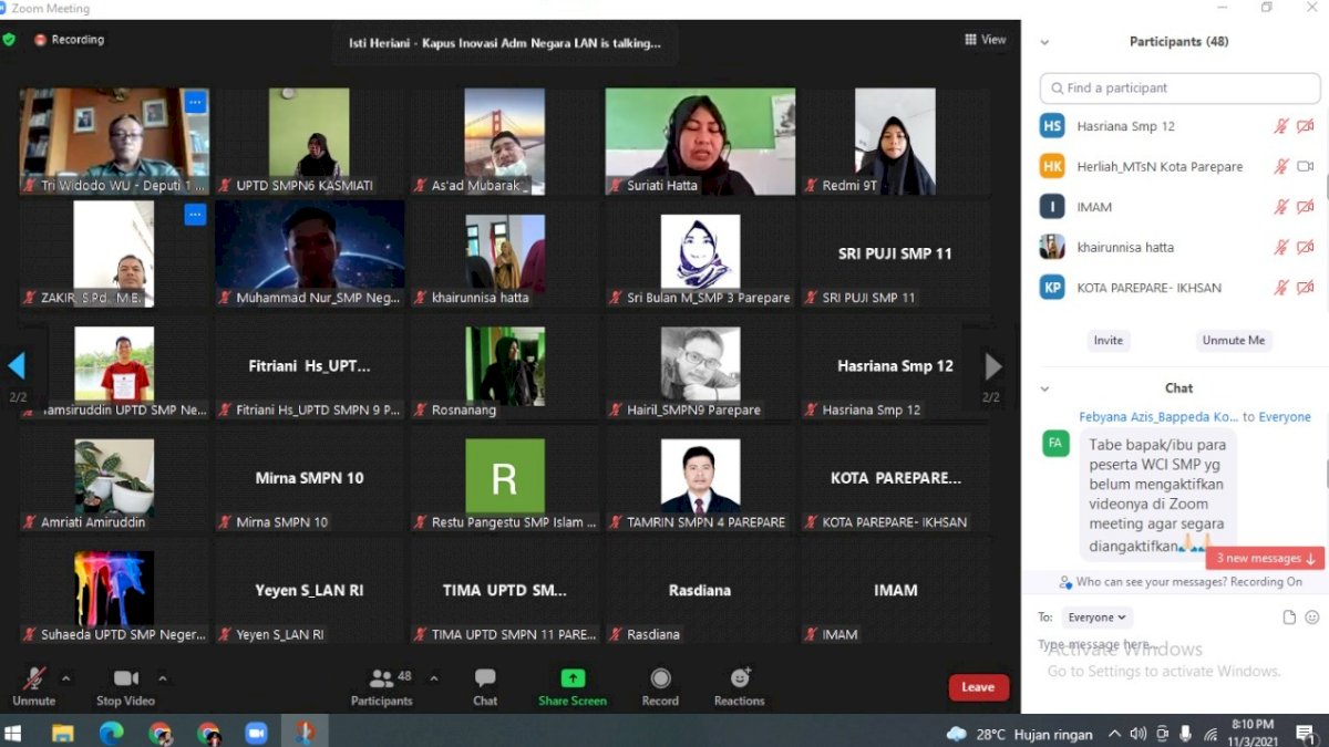 LAN RI Apresiasi Pelaksanaan WCI Pemkot Parepare
