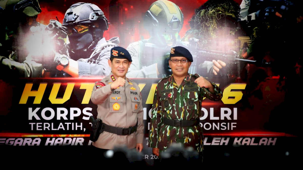 Wali Kota Danny Hadiri Peringatan HUT Ke-76 Korps Brimob Polda Sulsel