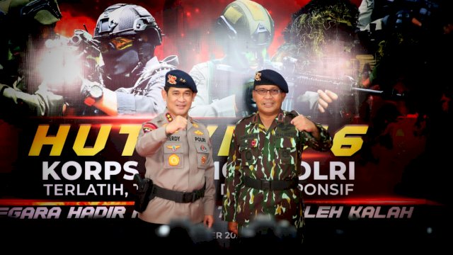Wali kota Makassar, Moh Ramdhan Pomanto (Danny Pomanto) menghadiri hari jadi ke - 76 Korps Brimob Polda Sulsel, Minggu, 14/11/2021 (Ist)