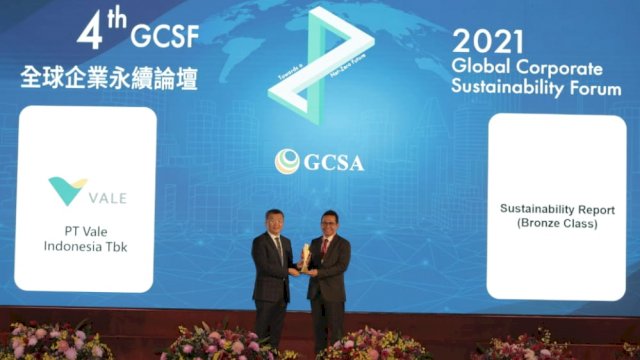 Penghargaan keterbukaan informasi pelaporan PT Vale (dok. Vale)