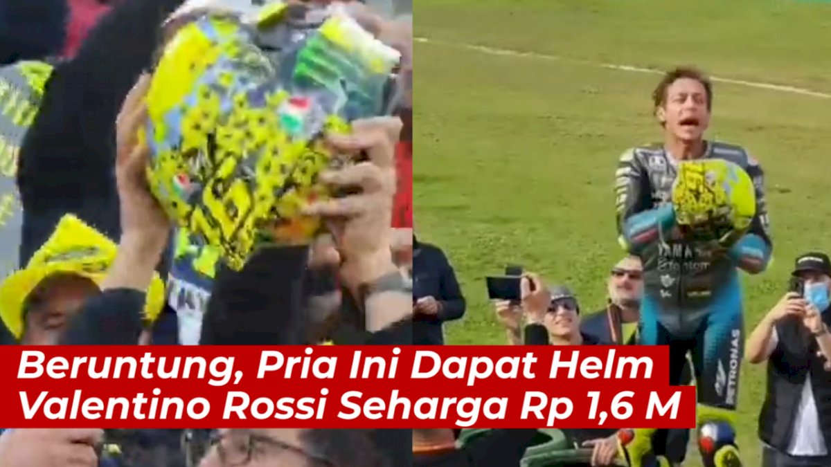 VIDEO: Beruntung, Pria Ini Dapat Helm Valentino Rossi Seharga Rp 1,6 M