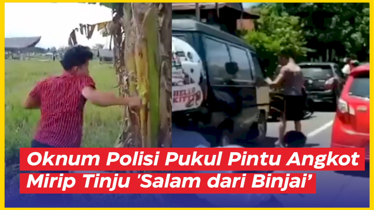 VIDEO: Oknum Polisi Pukul Pintu Angkot Mirip Tinju ‘Salam dari Binjai’