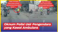 VIDEO: Oknum Polisi Usir Pengendara yang Kawal Ambulans yang Sedang Bawa Pasien