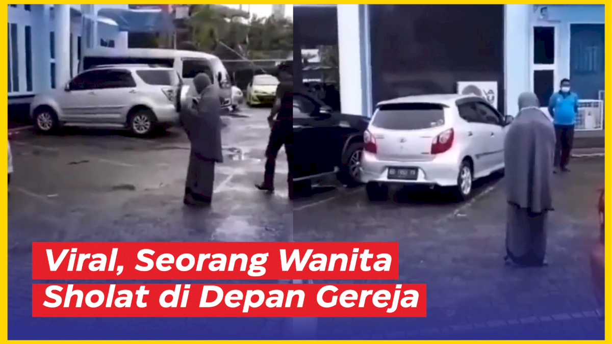 VIDEO: Viral, Seorang Wanita Sholat di Depan Gereja Imanuel Bandar Lampung
