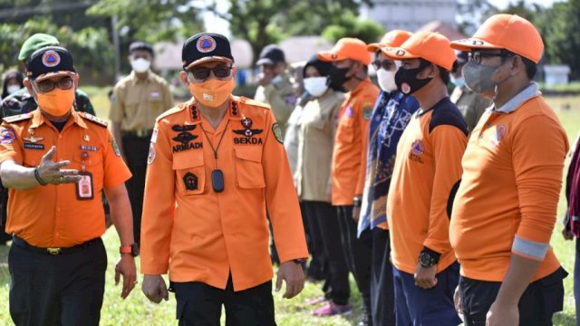 Sekda Luwu Utara, Armiadi menghadiri Apel Konsolidasi Kesiapsiagaan Bencana, Jumat (19/11/2021).