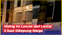 VIDEO: Bak Spiderman, Aksi Maling Loncat dari Lantai 3 Saat Dikepung Warga
