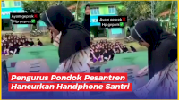 VIDEO: Viral, Pengurus Pondok Pesantren Hancurkan Handphone di Hadapan Santri