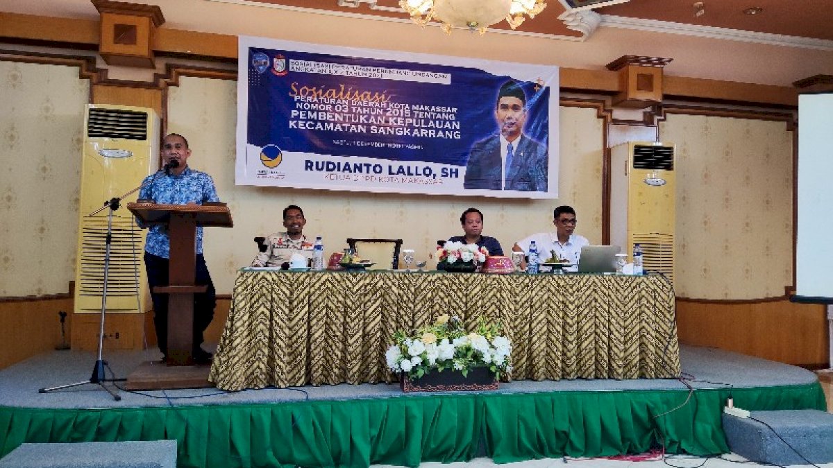 Ketua DPRD Makassar Rudianto Lallo Sosialisasi Perda Pembentukan Kepulauan Kecamatan Sangkarrang