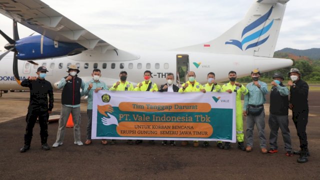 PT Vale kirim 14 orang tim tanggap darurat ke lokasi bencana erupsi gunung Semeru (dok. Vale)