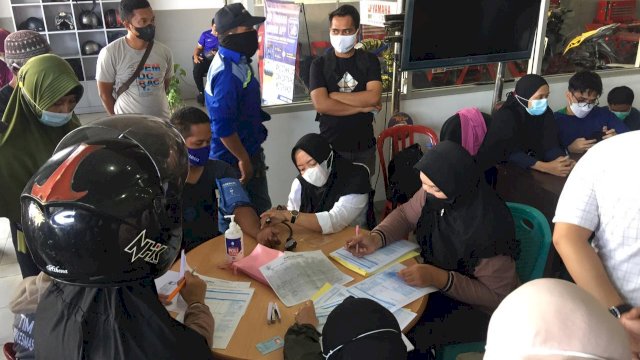 Pendaftaran vaksin massal PT SJAM di Kabupaten Polewali Mandar (Polman) (Istimewa)