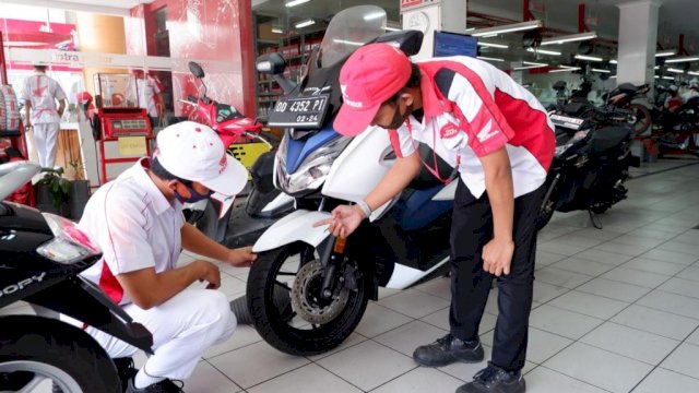 Penggunaan ban Asli Honda untuk sepeda motor Honda (dok. Asmo Sulsel)