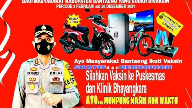Polres Bantaeng Gelar Gebyar Vaksin COVID-19 . Ist