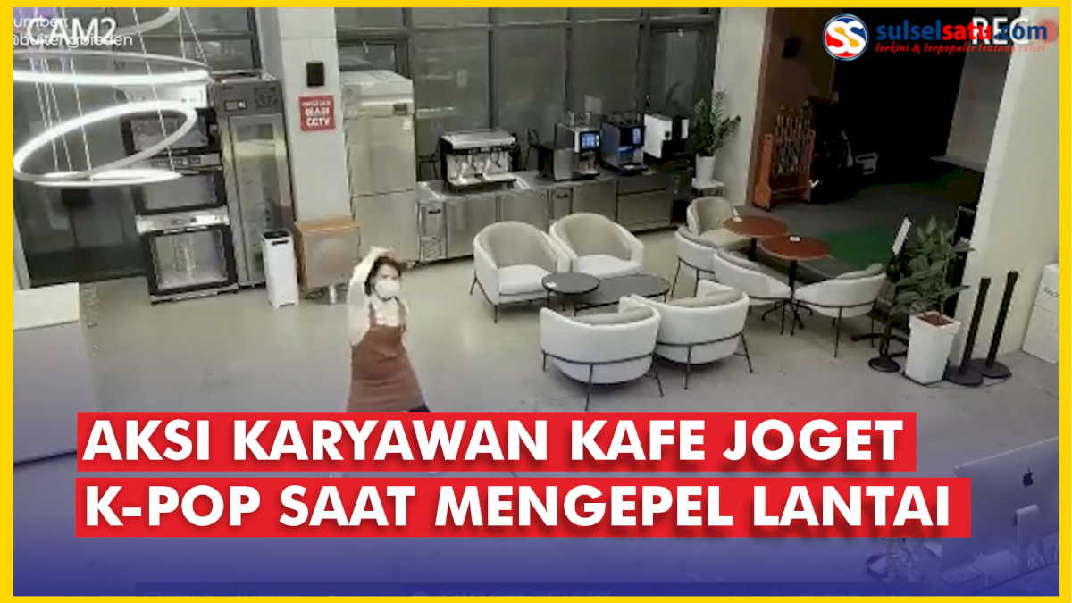 VIDEO: Aksi Karyawan Kafe Joget K-Pop saat Mengepel Lantai