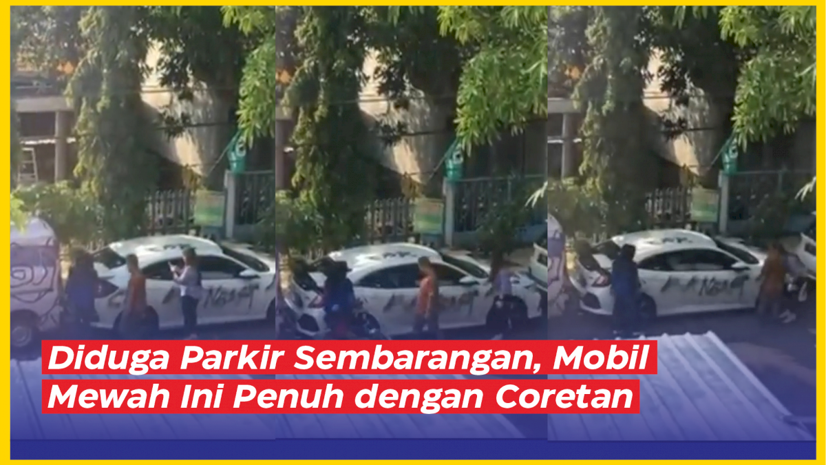 VIDEO: Diduga Parkir Sembarangan, Mobil Mewah Ini Penuh dengan Coretan