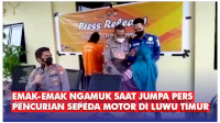 VIDEO: Aksi Emak-emak Ngamuk Saat Jumpa Pers Pencurian Sepeda Motor di Luwu Timur