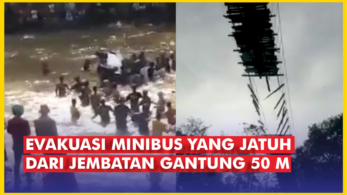 VIDEO: Proses Evakuasi Minibus yang Jatuh dari Jembatan Gantung Setinggi 50 Meter