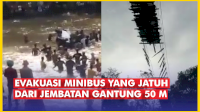 VIDEO: Proses Evakuasi Minibus yang Jatuh dari Jembatan Gantung Setinggi 50 Meter