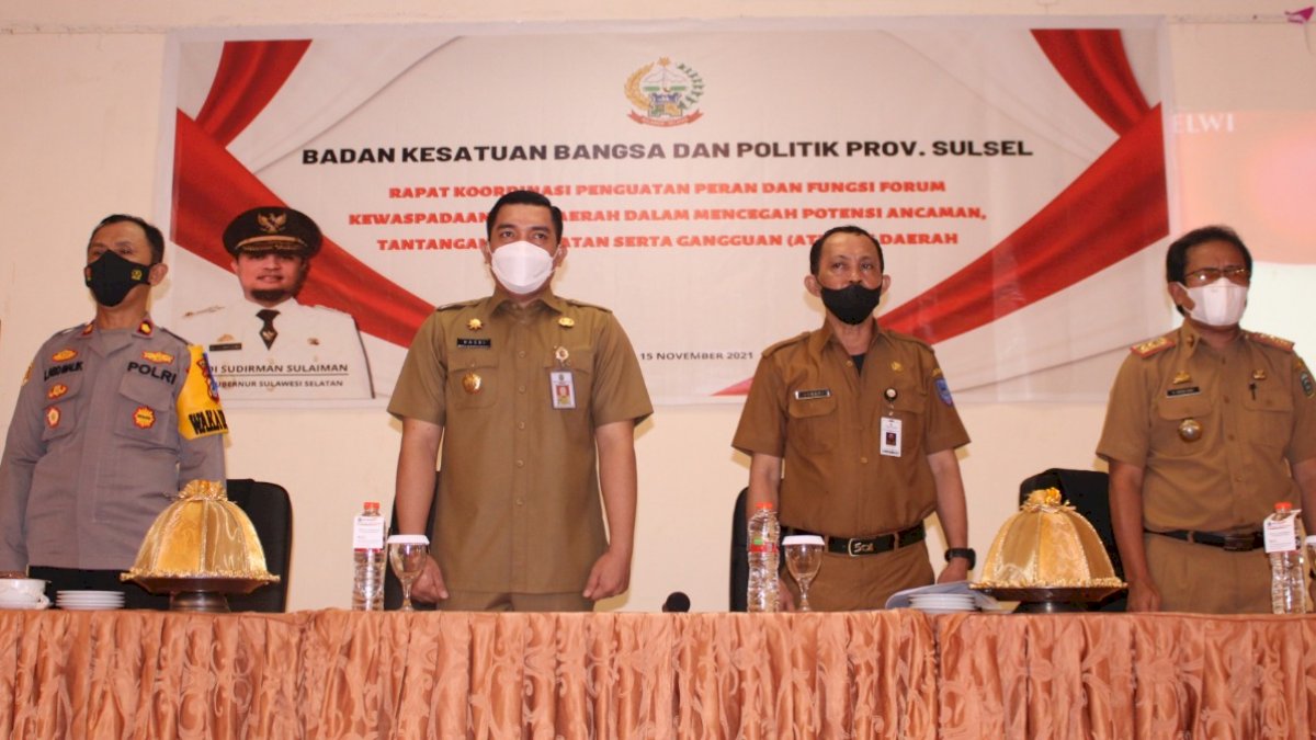 Rakor Penguatan Peran dan Fungsi Forum Kewasapadaan Dini Daerah Dipusatkan di Takalar