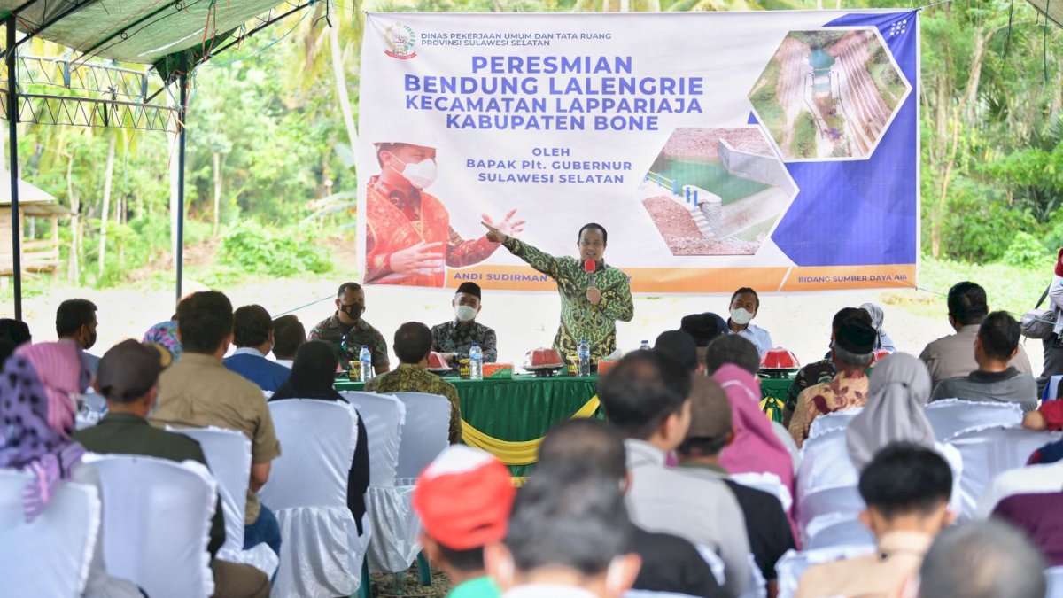 Andi Sudirman Resmikan Bendung Lalengrie dan Embung Lalengrie
