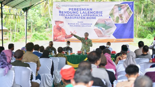 Plt Gubernur Sulsel, Andi Sudirman Resmikan Bendung Lalengrie dan Embung Lalengrie (Ist) 