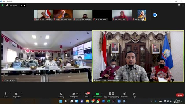 Plt Gubernur Sulsel Andi Sudirman Sulaiman Memimpin Rapat Bersama Kepsek se-Sulsel (Ist) 