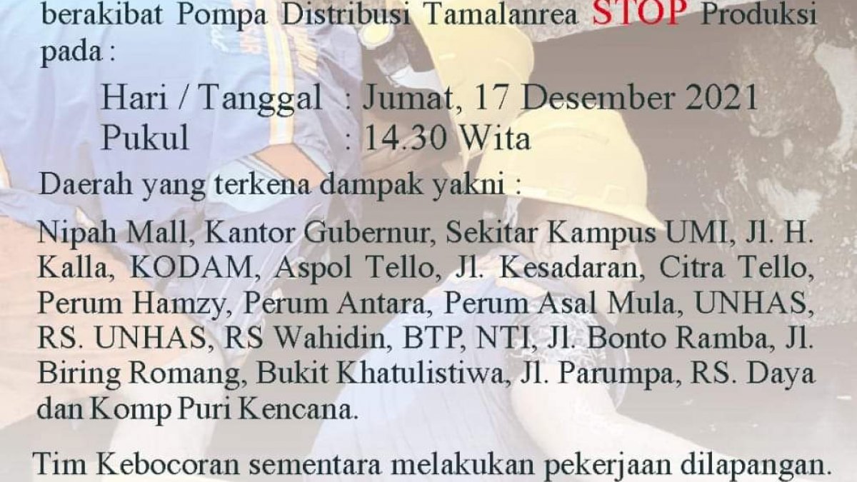 Ada Pekerjaan Darurat, Pompa Tamalanrea Stop Sementara