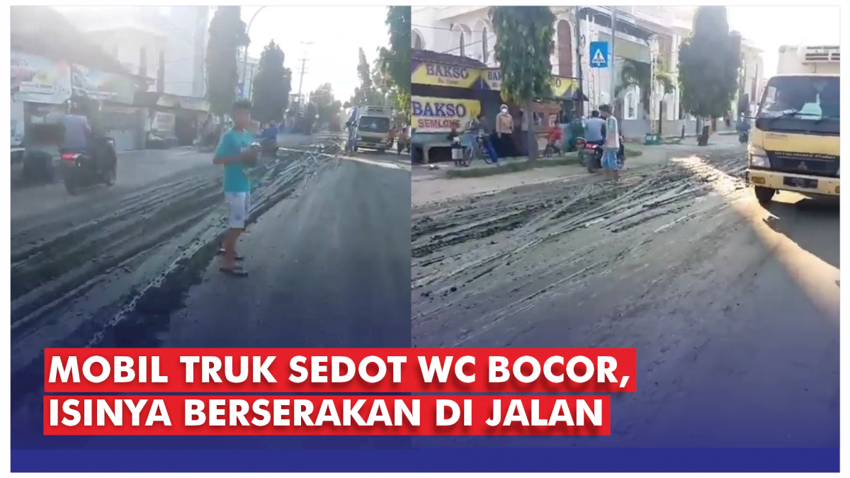 VIDEO: Mobil Truk Sedot WC Bocor, Isinya Berserakan di Jalan