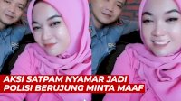 VIDEO: Aksi Satpam Nyamar Jadi Polisi Berujung Minta Maaf