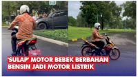 VIDEO: Ridwan Kamil ‘Sulap’ Motor Bebek Berbahan Bensin Jadi Motor Listrik