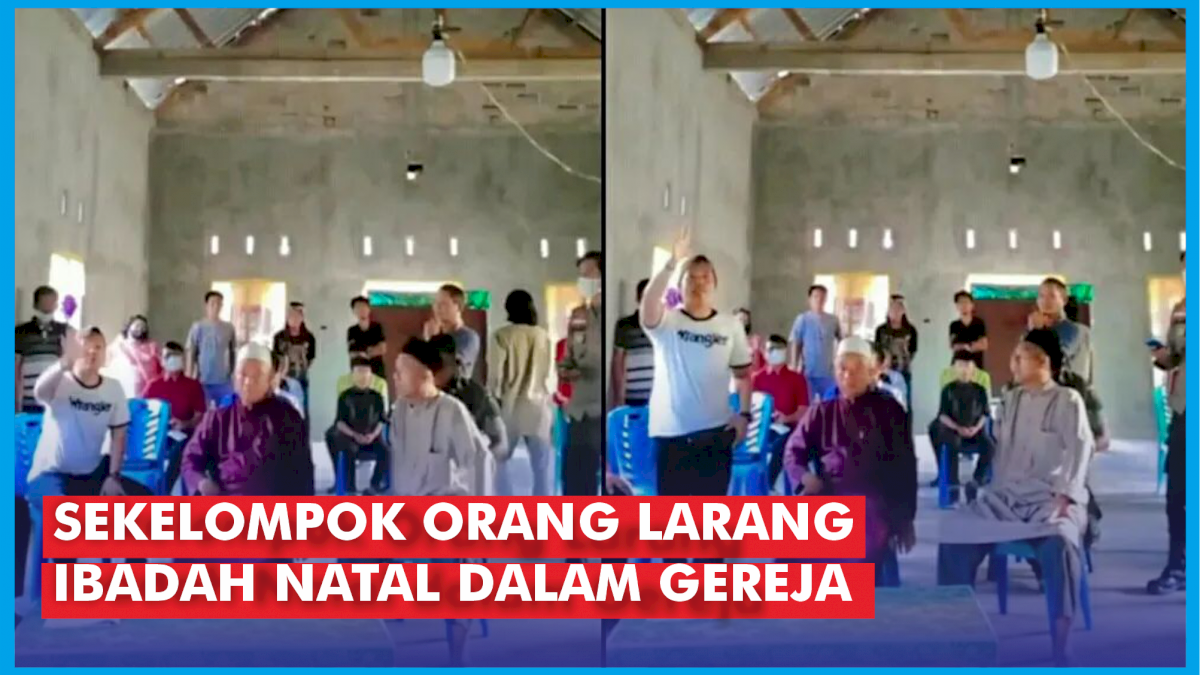 VIDEO: Viral, Sekelompok Orang Larang Ibadah Natal dalam Gereja di Lampung