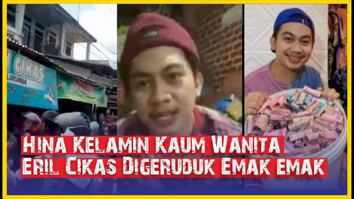 VIDEO: Diduga Hina Kelamin Kaum Wanita, Eril Cikas Digeruduk Emak emak
