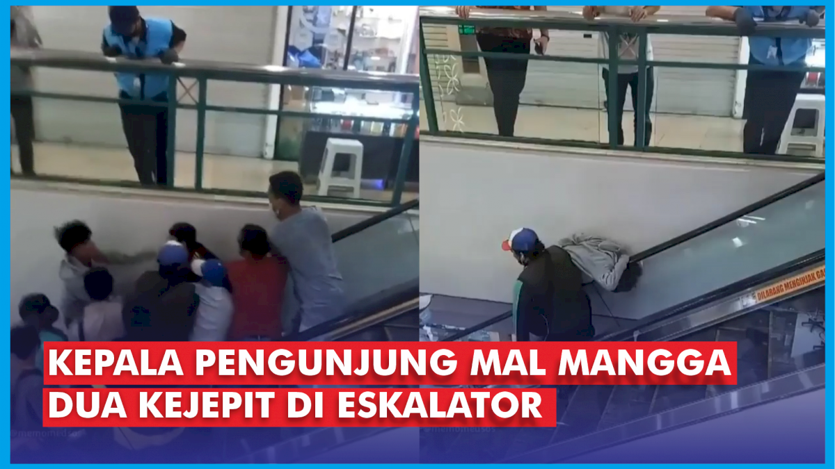 VIDEO: Kepala Pengunjung Mal Mangga Dua Kejepit di Eskalator