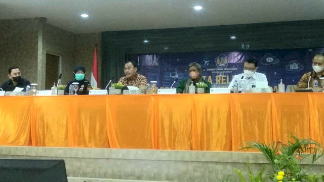 Press conference realisasi APBN Sulsel Triwulan IV 2021 di Gedung GKN II Sulsel, Kamis, 13Januari 2022, (istimewa)