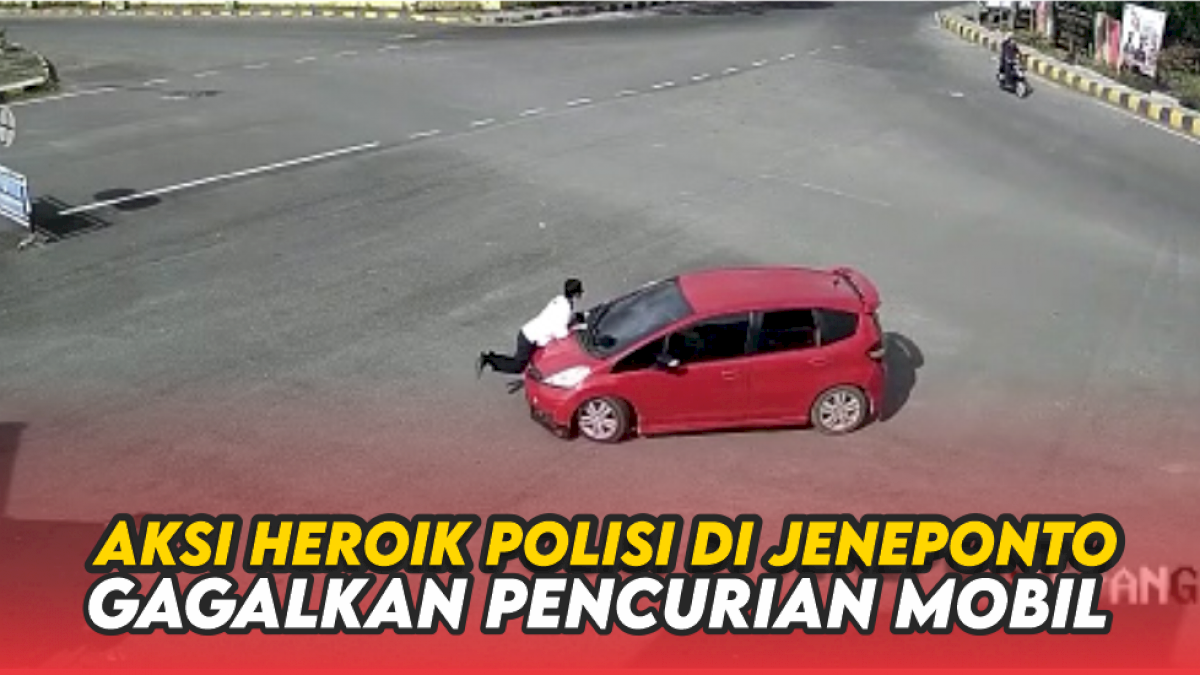 VIDEO: Detik-detik Polisi di Jeneponto Gagalkan Perampasan Mobil