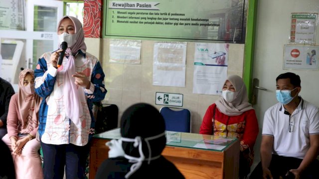 Wawali Fatma yang mengunjungi dua lokasi berbeda yakni PKM Sudiang Raya dan PKM Bulurokeng di Kecamatan Biringkanaya (Ist) 