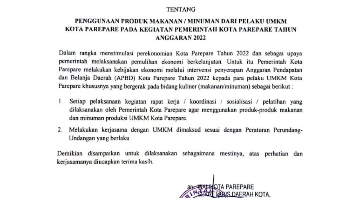 Dorong Percepatan Pemulihan Ekonomi Berkelanjutan, Sekda : Bermitra Dengan UMKM