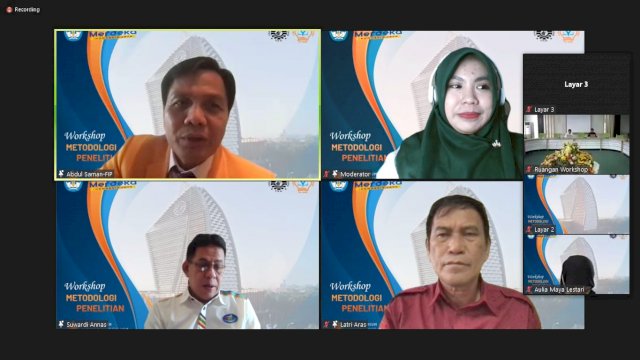 Kegiatan Workshop Metodologi Penelitian secara virtual (Ist) 