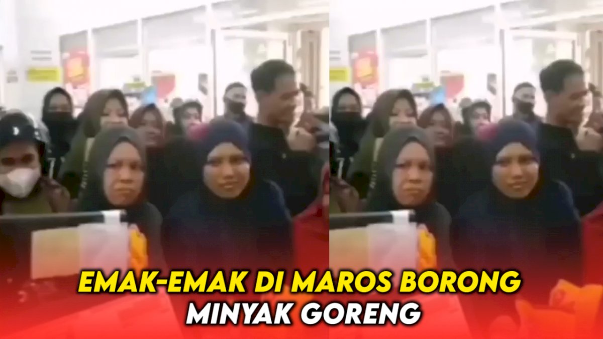 VIDEO: Penampakan Emak-emak di Maros Borong Minyak Goreng di Minimarket