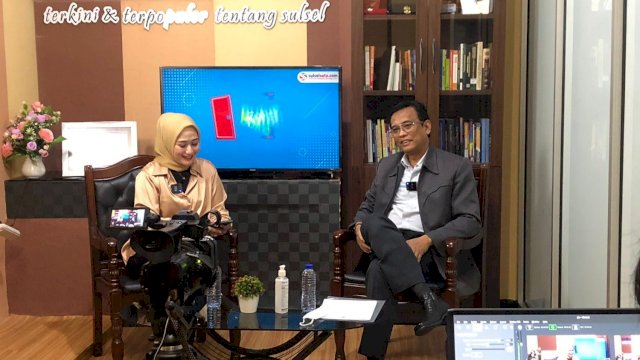 GM PLN UIW Sulselrabar, Awaluddin Hafid saat menjadi narasumber di Podcast Buka Tutup Sulselsatu.com 
