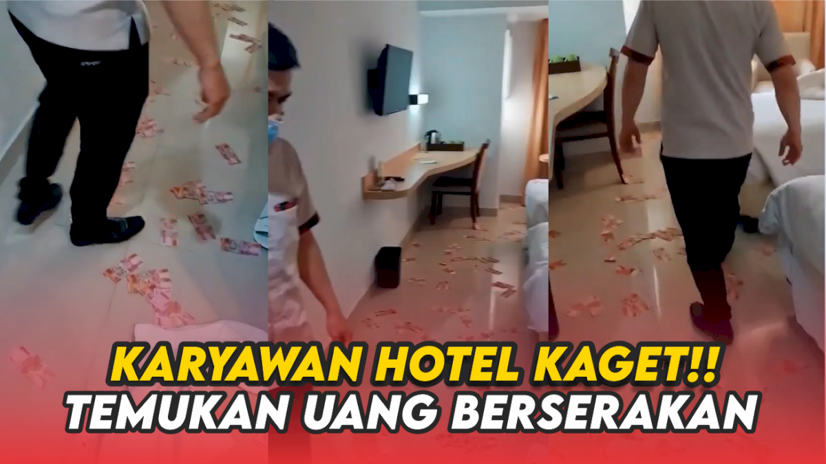 VIDEO: Karyawan Hotel Kaget saat Temukan Uang Berserakan di Kamar Hotel