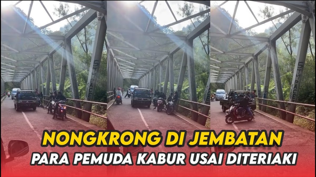 VIDEO: Asyik Nongkrong di Jembatan, Para Pemuda Ini Diteriaki Pengguna Jalan Hingga Kabur