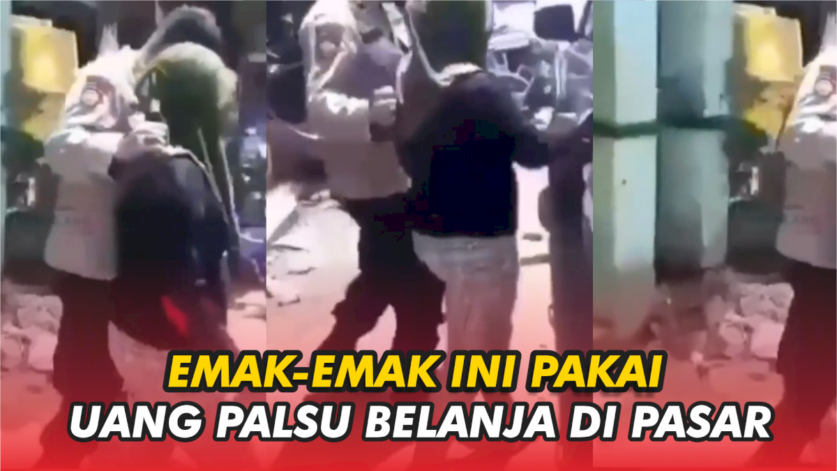 VIDEO: Seorang Emak-emak Tertangkap Basah Pakai Uang Palsu Belanja di Pasar